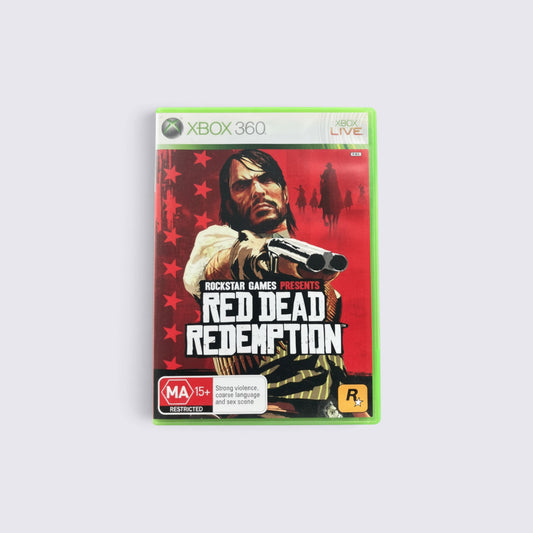 MrPixel Red Dead Redemption video game for Xbox 360 featuring John Marston on the red illustrated cover art