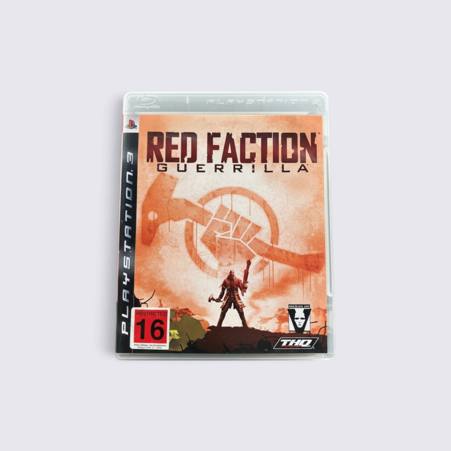 MrPixel Red Faction: Guerrilla PlayStation 3 game case featuring a resistance fighter on a dusty orange Martian landscape