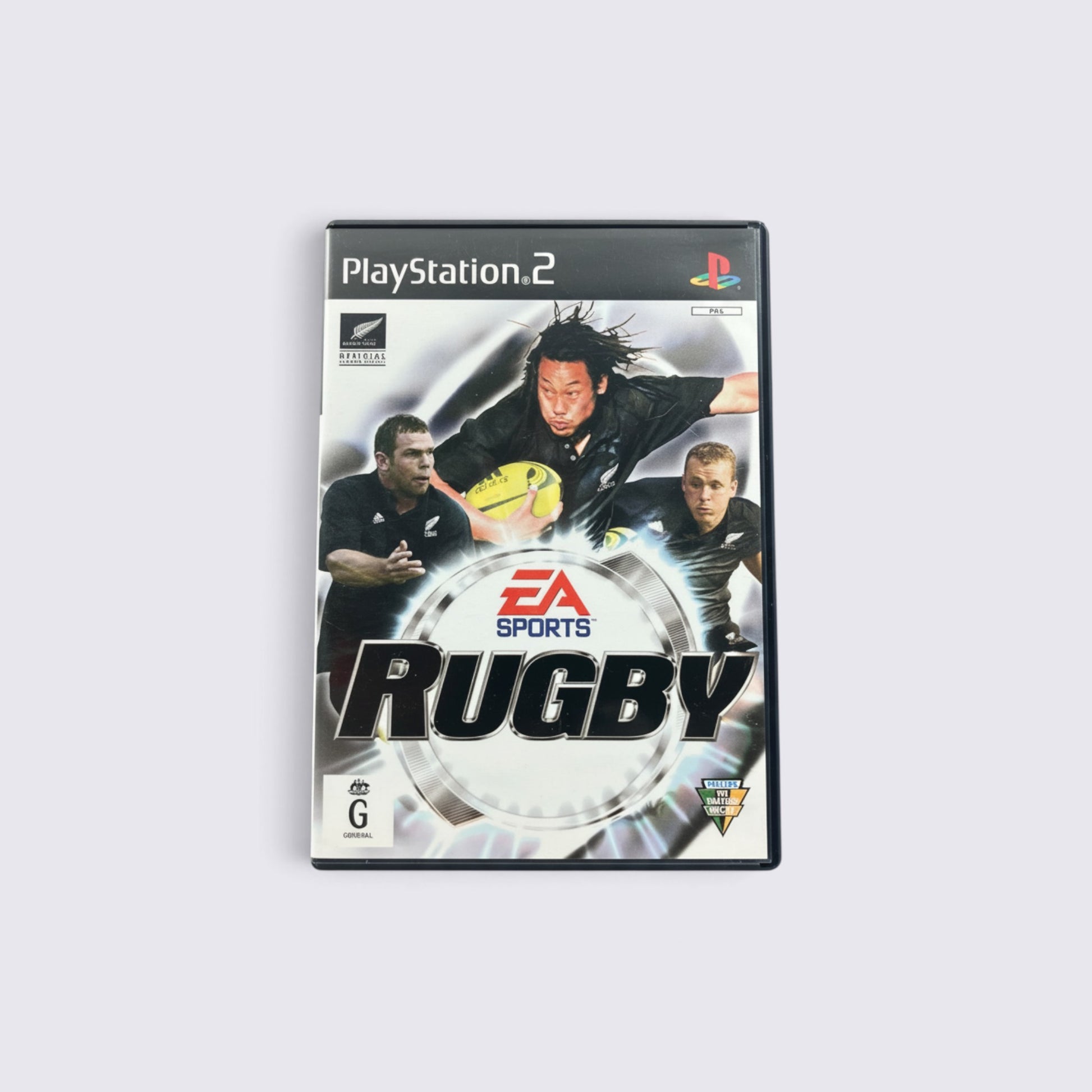 MrPixel Rugby video game for PlayStation 2 featuring All Blacks players on the cover art.