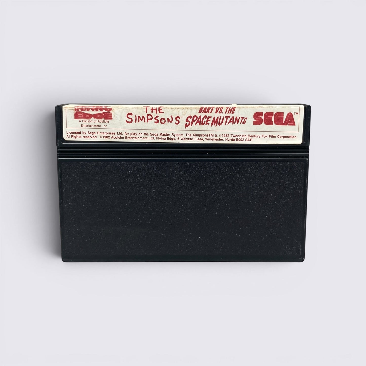 MrPixel The Simpsons Bart vs The Space Mutants SEGA Master System game cartridge back view