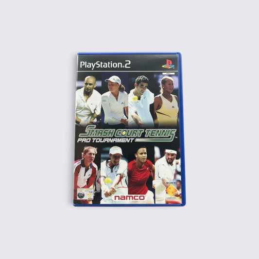 MrPixel Smash Court Tennis Pro Tournament game case for PlayStation 2 featuring professional tennis player collage