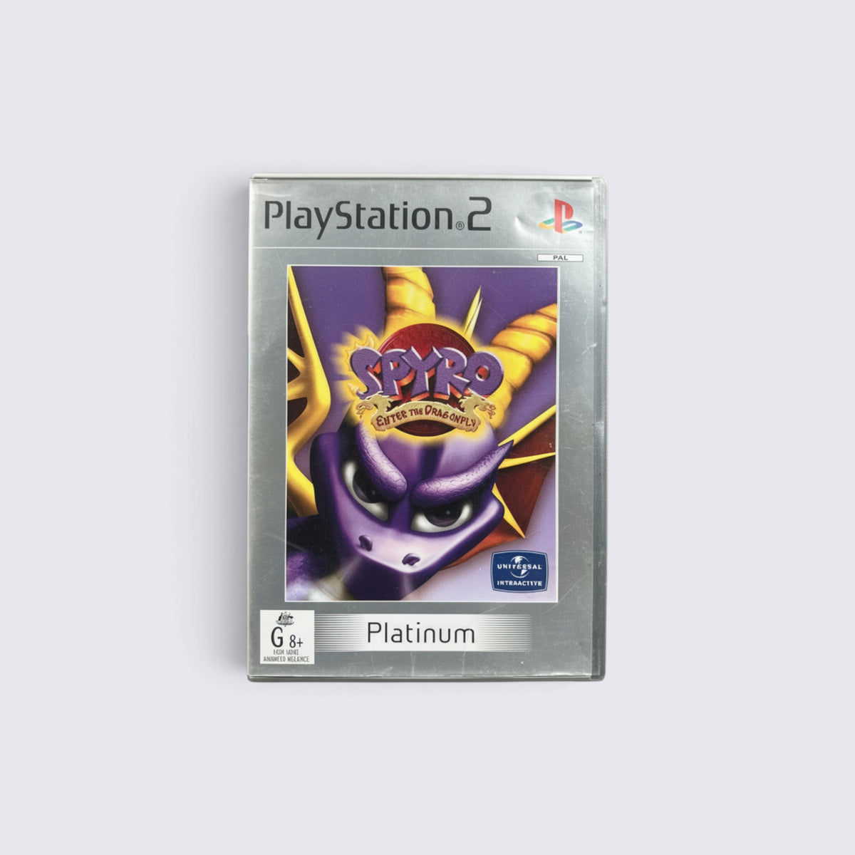 MrPixel Spyro: Enter the Dragonfly Platinum edition game case for PlayStation 2 featuring the purple dragon