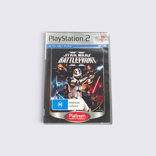 MrPixel Star Wars Battlefront 2 Platinum edition game case for PlayStation 2 featuring iconic character artwork