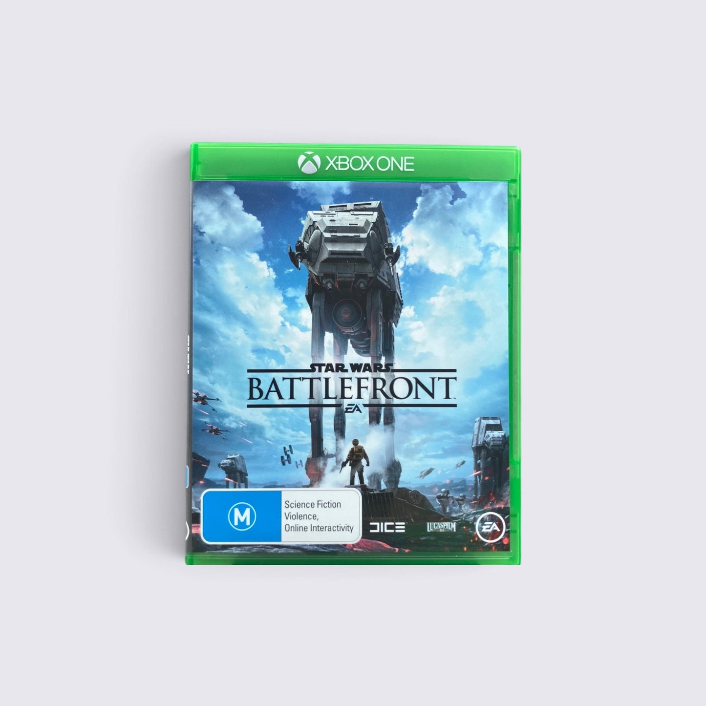MrPixel Star Wars Battlefront Xbox One game case featuring an AT-AT walker on the cover art.