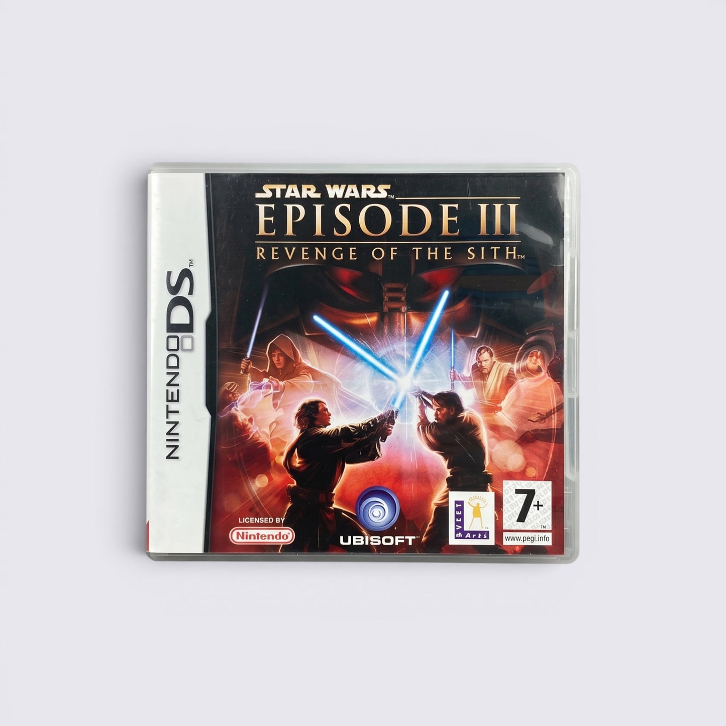 MrPixel Star Wars Episode III Revenge of the Sith Nintendo DS game case with Anakin and Obi-Wan lightsaber duel art
