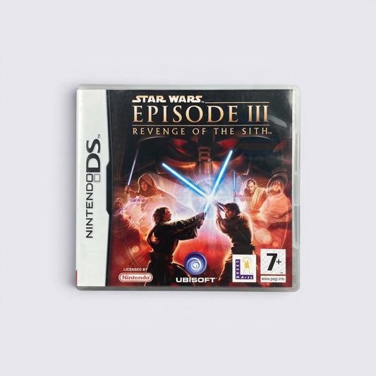 MrPixel Star Wars Episode III Revenge of the Sith Nintendo DS game case with Anakin and Obi-Wan lightsaber duel art