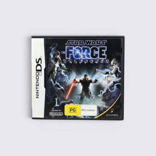 MrPixel Star Wars The Force Unleashed Nintendo DS game case featuring Starkiller using Force lightning