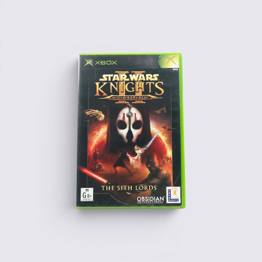 MrPixel Star Wars Knights of the Old Republic II The Sith Lords Xbox game case with dramatic character artwork