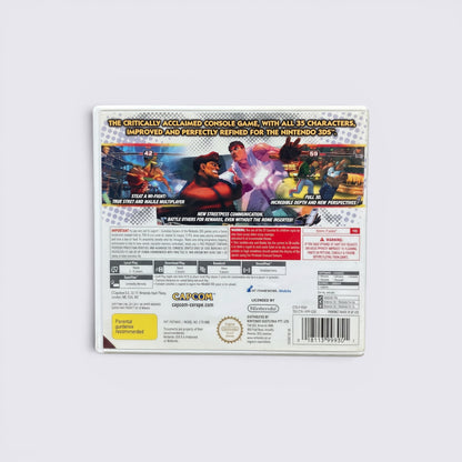 MrPixel Super Street Fighter IV 3D Edition Nintendo 3DS game case back cover with character art and game features