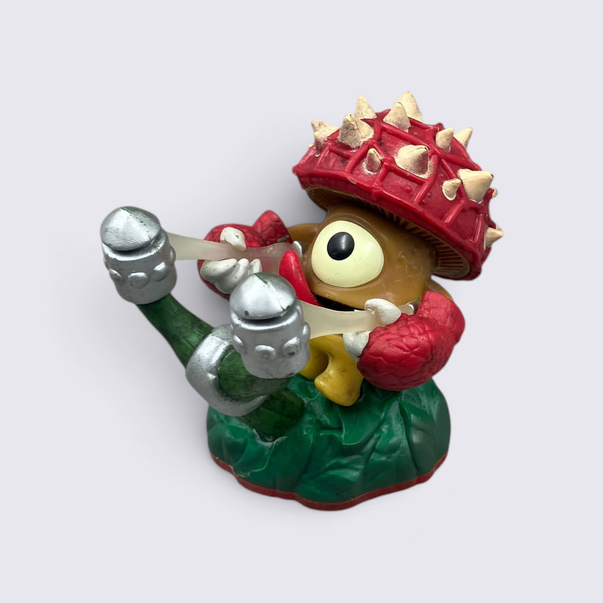 MrPixel Sure Shot Shroomboom Series 2 Skylander figure with a red mushroom cap, slingshot, and green base.