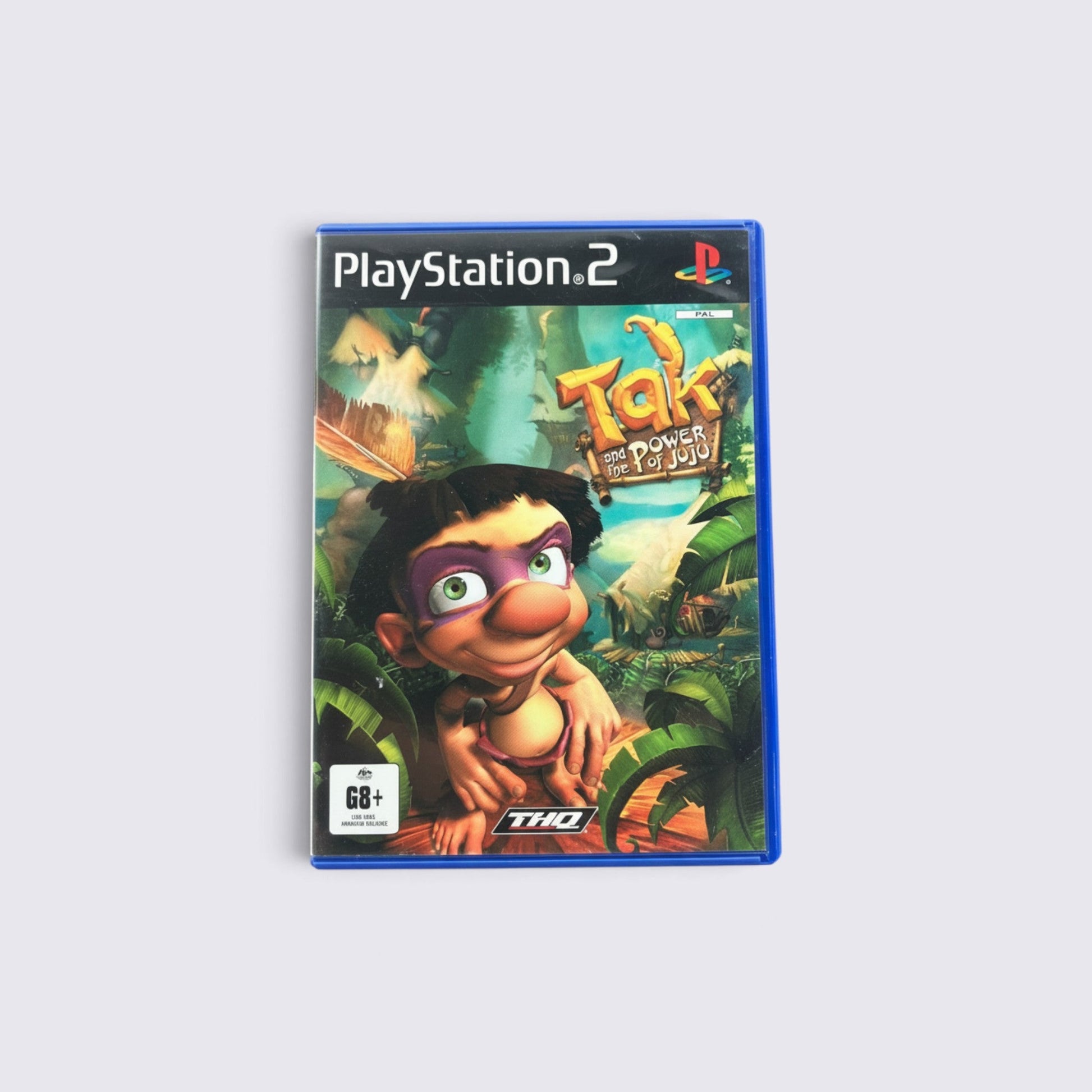 MrPixel Tak and the Power of Juju PlayStation 2 game case featuring the main character in a tropical jungle setting