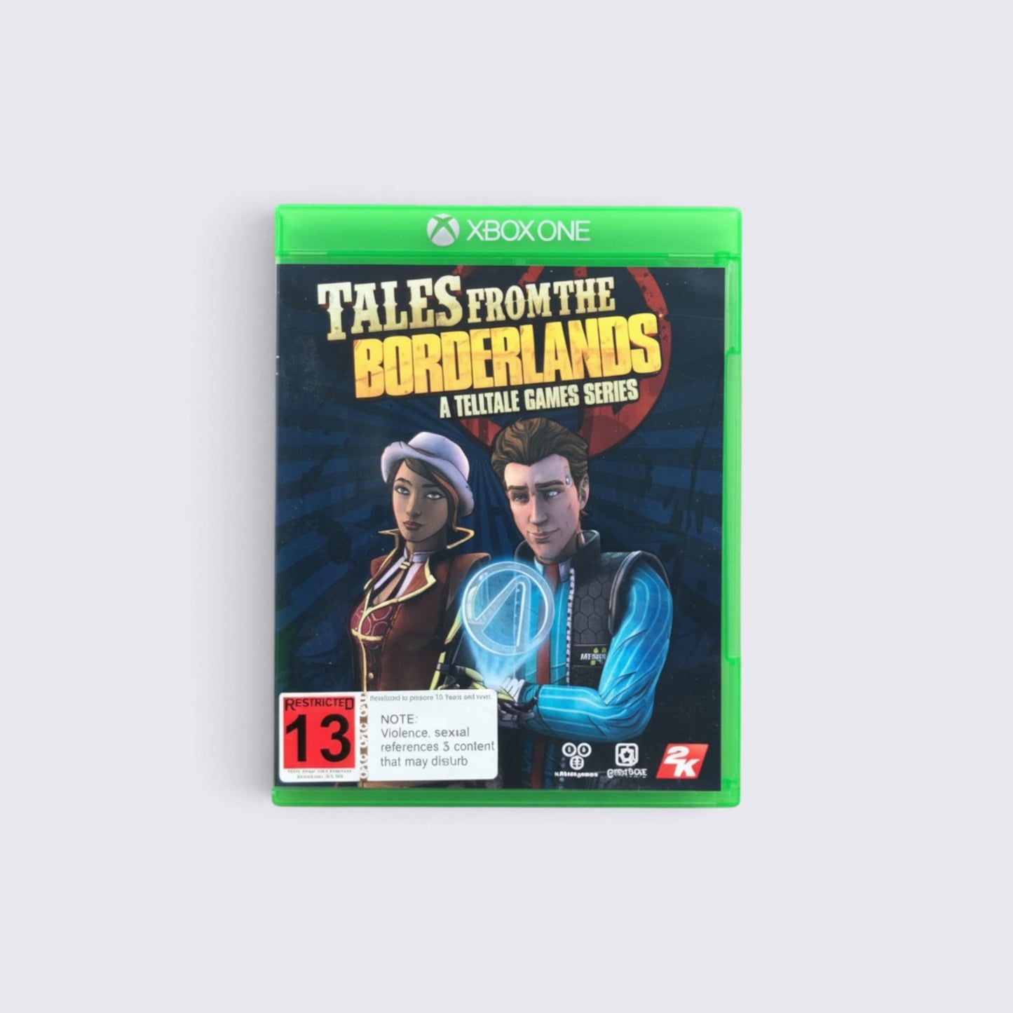 MrPixel Tales from the Borderlands Xbox One game case featuring Rhys and Fiona on the cover art