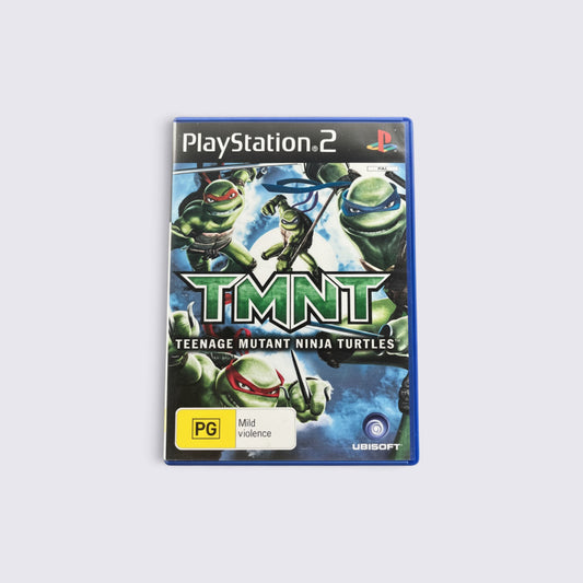 MrPixel Teenage Mutant Ninja Turtles PS2 game case featuring the four turtles in action on a blue plastic cover
