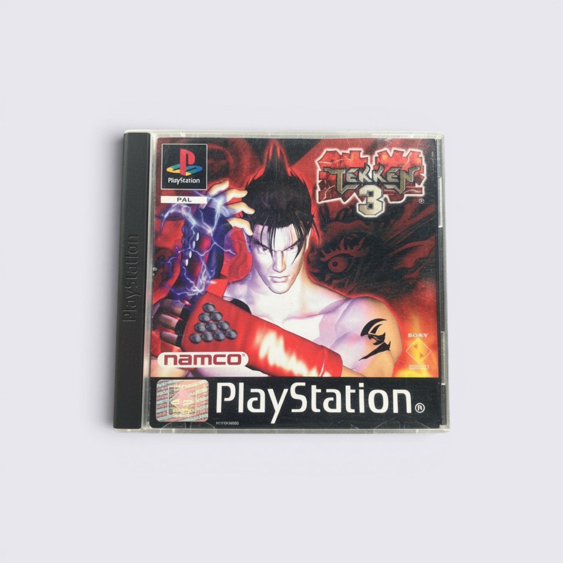 MrPixel Tekken 3 PlayStation 1 game case featuring Jin Kazama on the cover art.