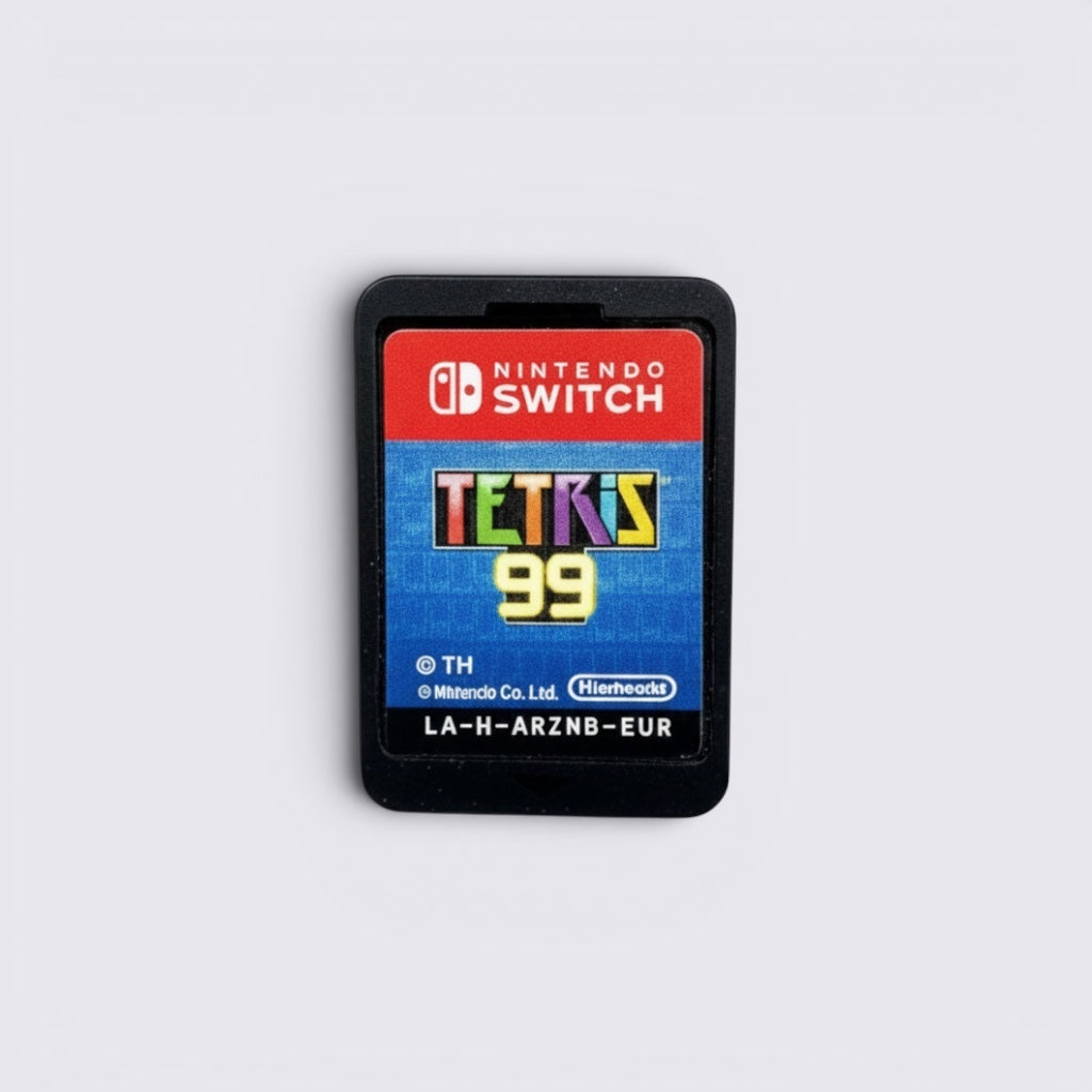 MrPixel Tetris 99 Nintendo Switch game cartridge with blue label and classic logo