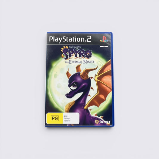 MrPixel The Legend of Spyro The Eternal Night PlayStation 2 game case featuring Spyro against a glowing moon background
