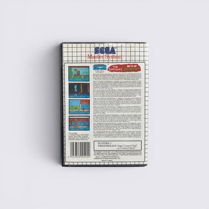 MrPixel The Simpsons Bart vs The Space Mutants SEGA Master System game box back cover with game screenshots and text
