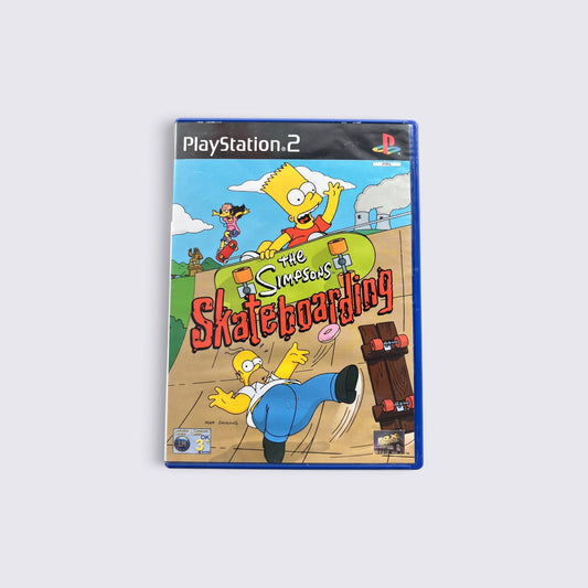 MrPixel The Simpsons Skateboarding PS2 game case featuring Bart and Homer Simpson on skateboards