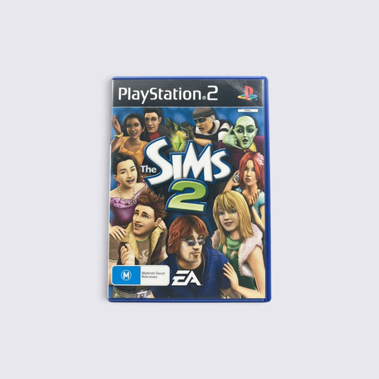 MrPixel The Sims 2 PlayStation 2 game case featuring a group of diverse Sims characters on the cover art