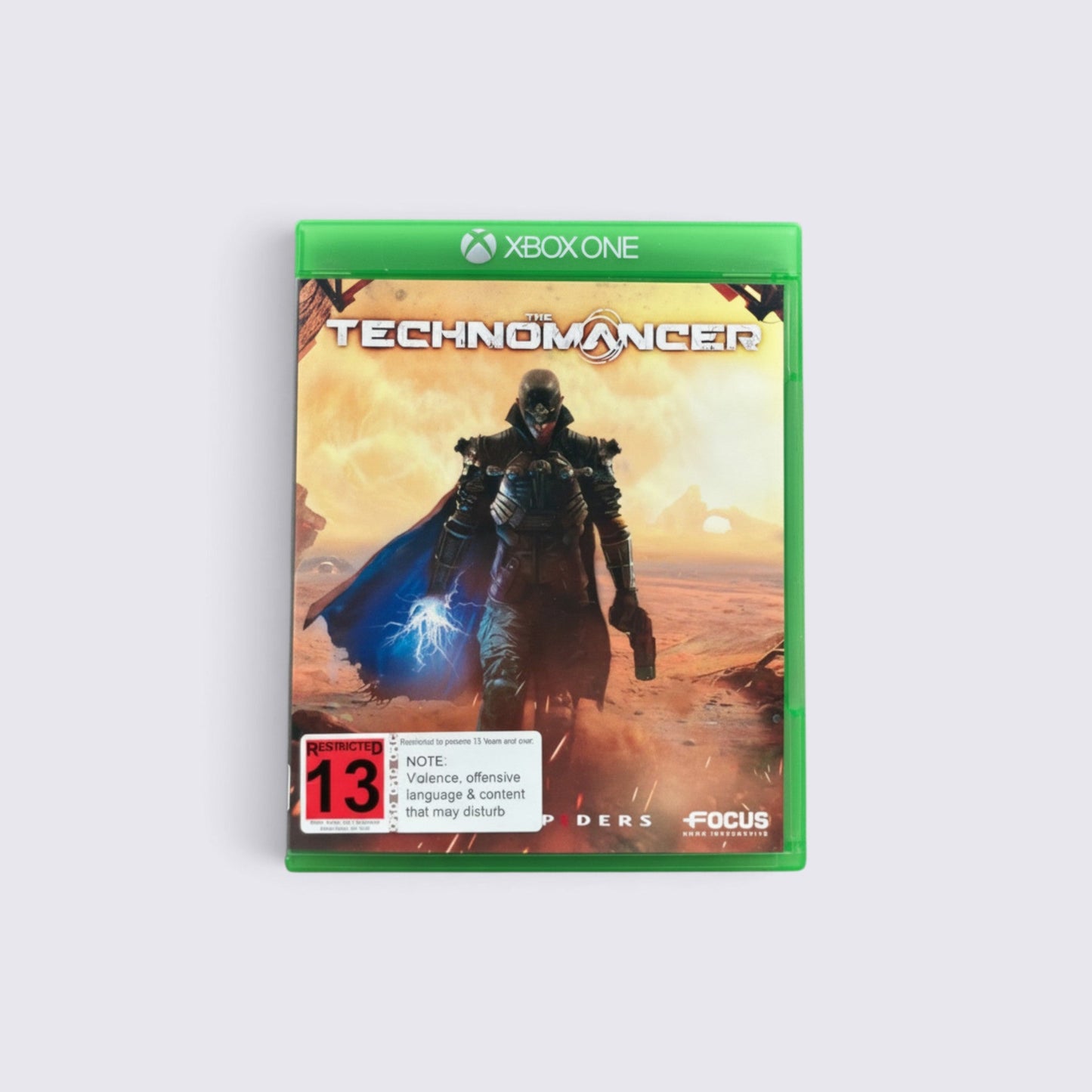 MrPixel The Technomancer Xbox One game case featuring a sci-fi character with electrical powers on a Martian desert.