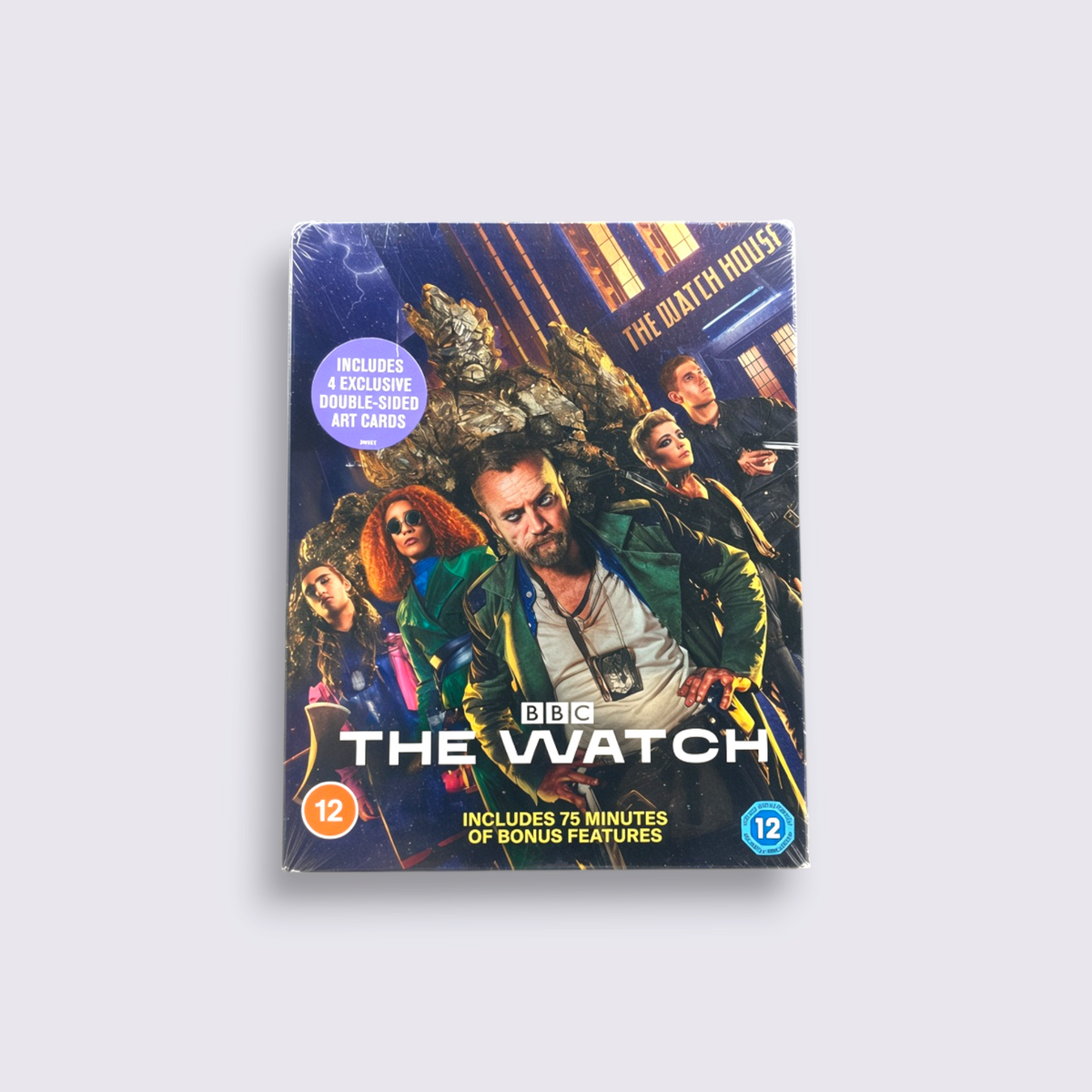 MrPixel The Watch BBC fantasy series steelbook featuring cast members and bonus art cards in shrink-wrapped packaging