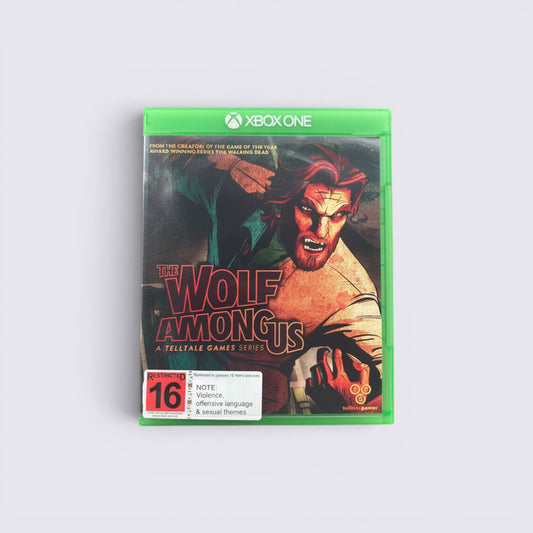 MrPixel The Wolf Among Us Xbox One game case featuring Bigby Wolf in a stylized comic book noir art style.