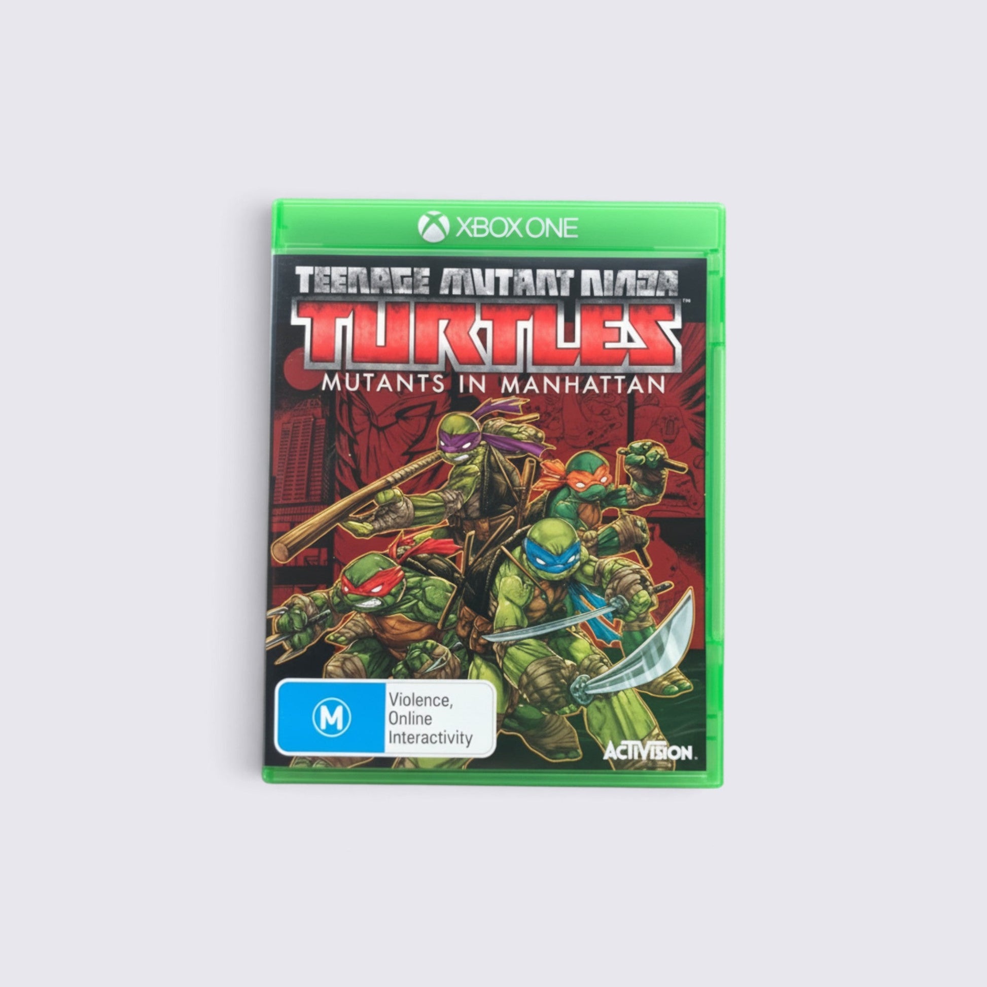 MrPixel Teenage Mutant Ninja Turtles: Mutants in Manhattan Xbox One game case with comic-style character artwork