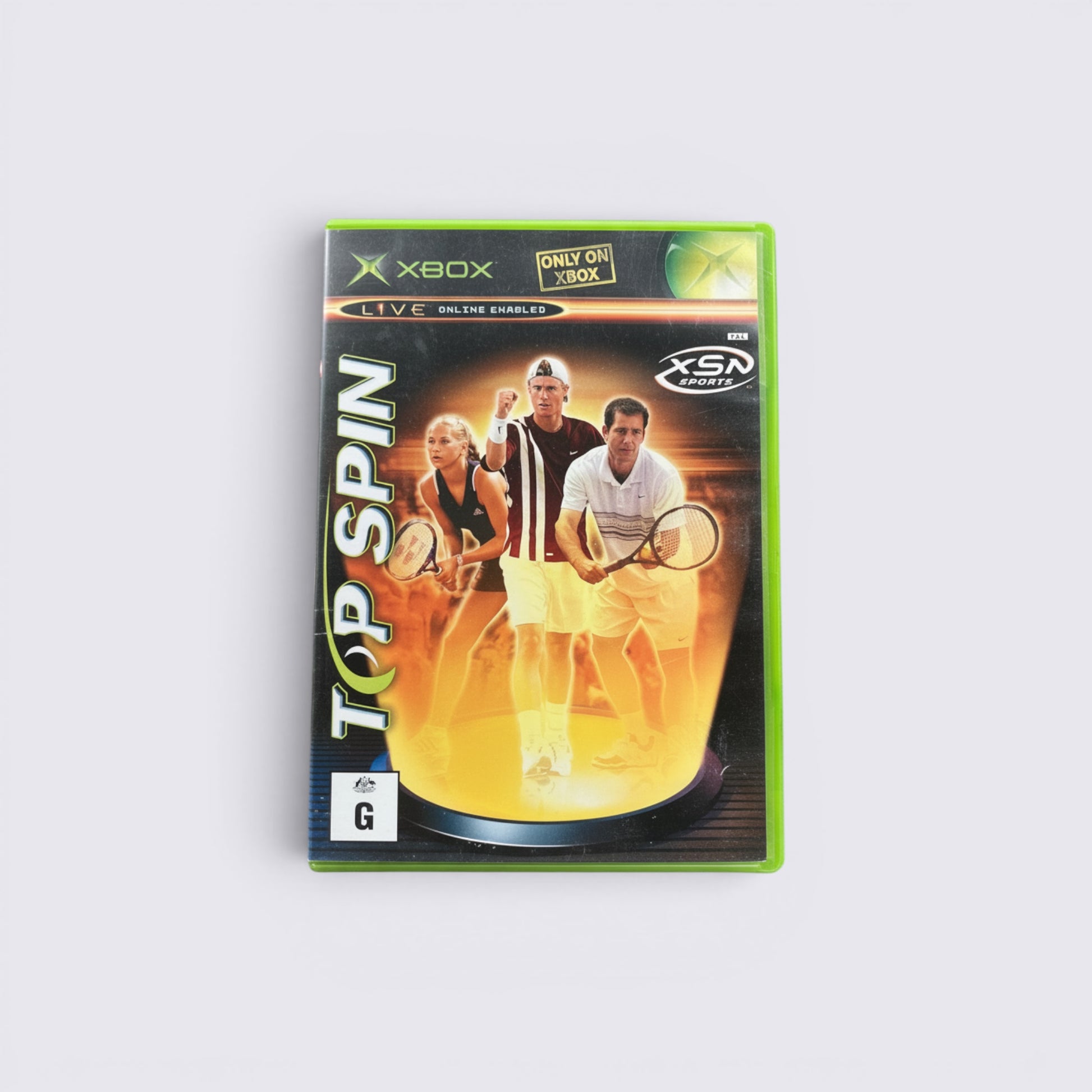 MrPixel Top Spin tennis video game for Xbox featuring professional athletes on the cover art
