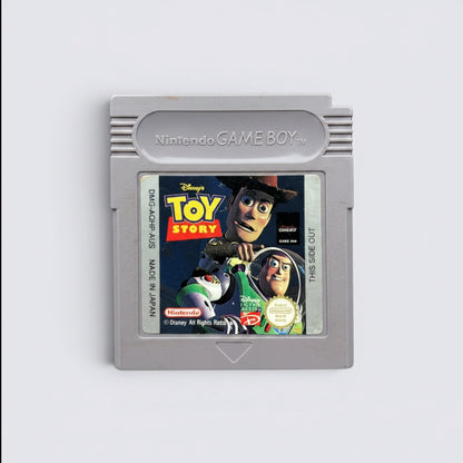 MrPixel Toy Story game cartridge for Nintendo Game Boy featuring Woody and Buzz Lightyear on the label