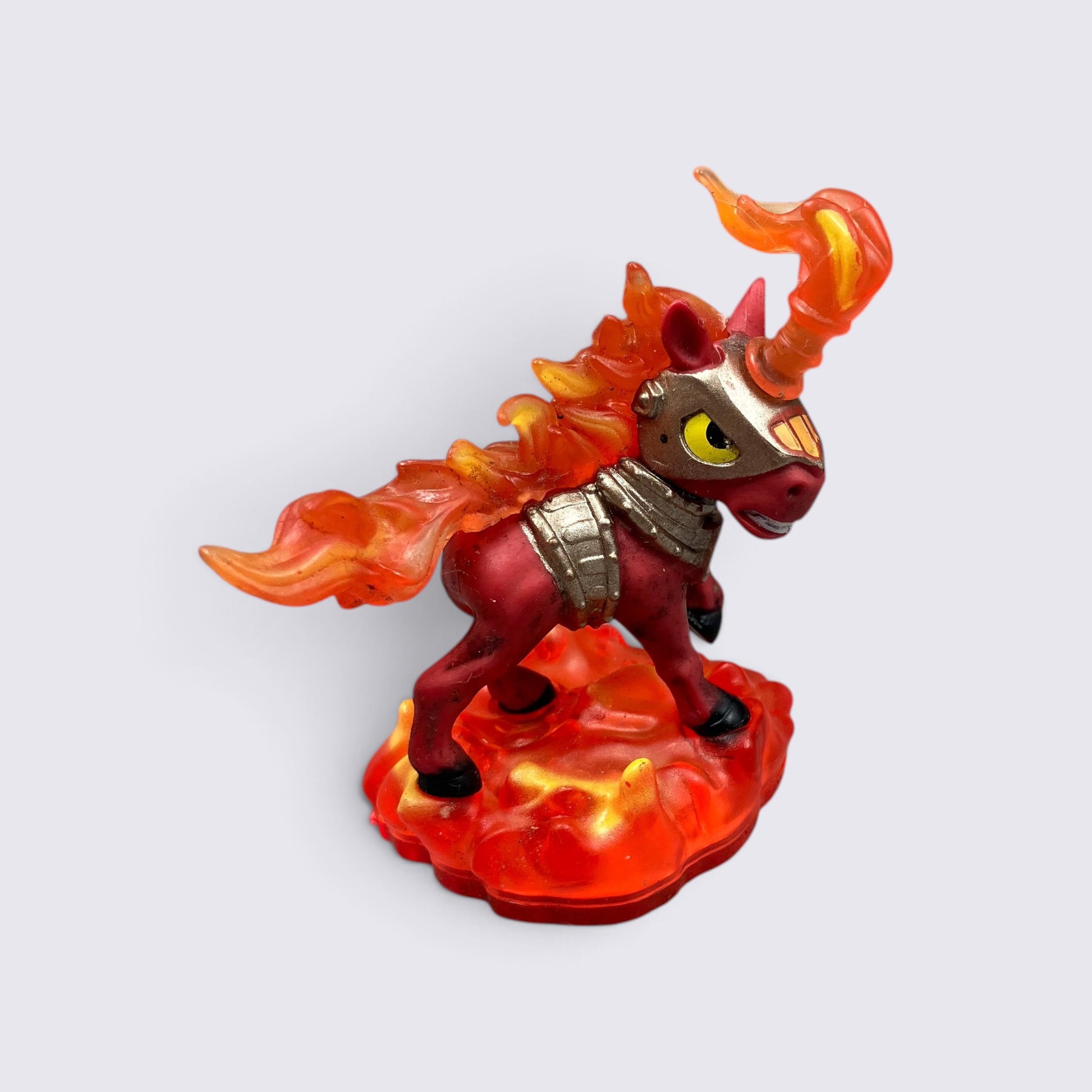 MrPixel Trail Blazer Skylanders Trap Team fire centaur figure with translucent orange flames and metallic armor