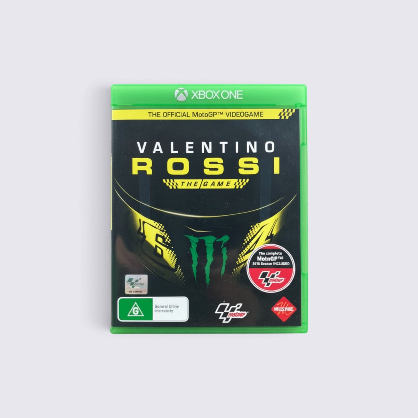 MrPixel Valentino Rossi The Game for Xbox One featuring official MotoGP branding and racing graphics.