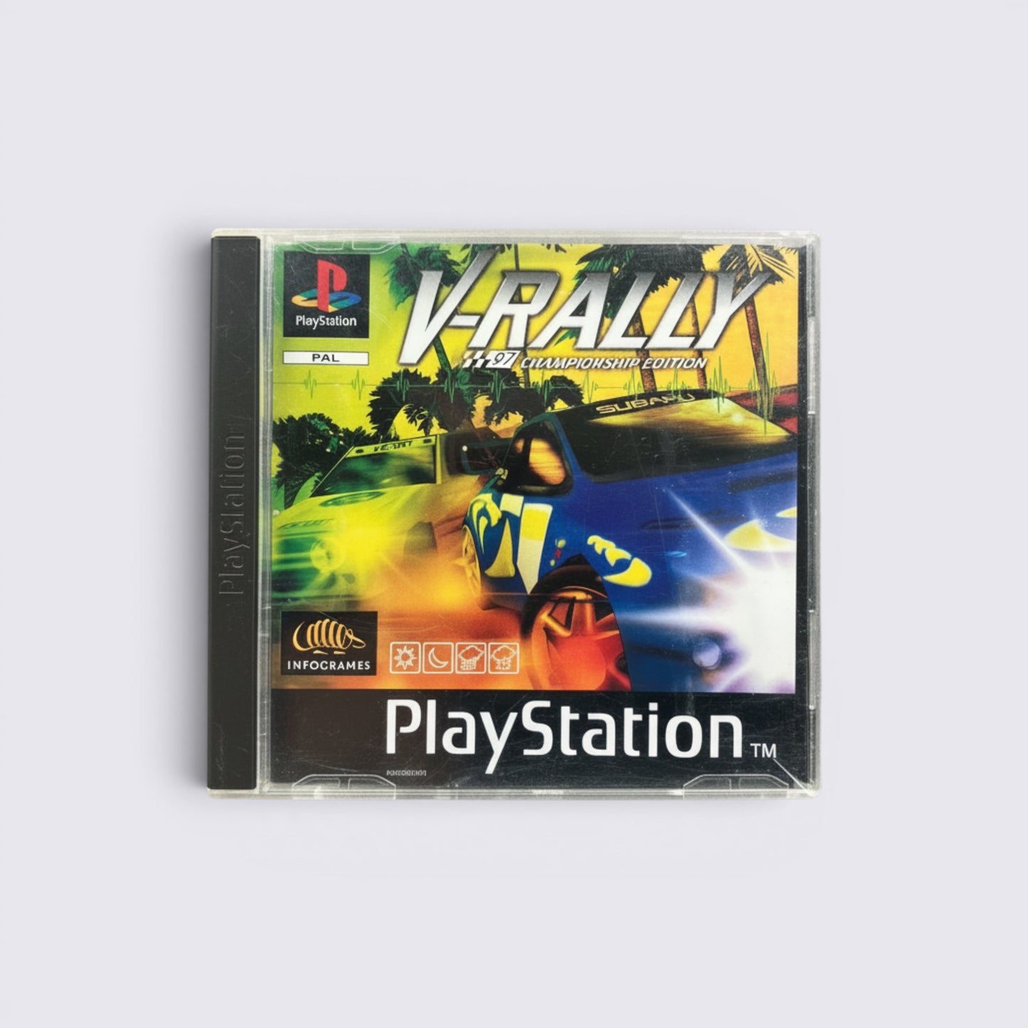 MrPixel V-Rally 97 Championship Edition video game for PlayStation in original plastic jewel case
