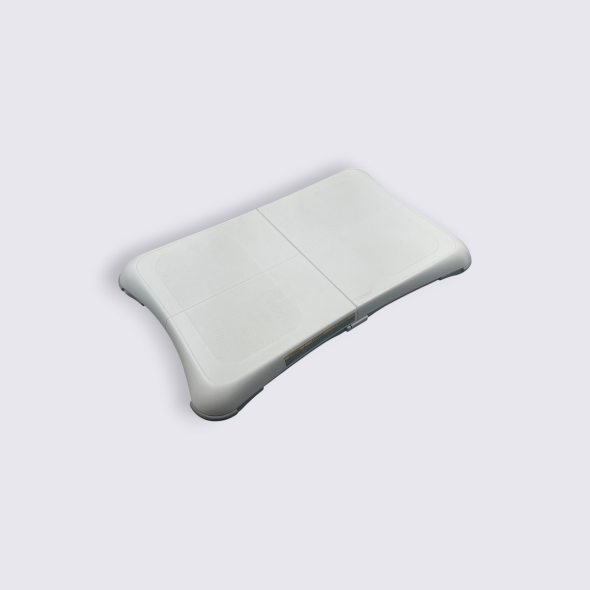 MrPixel white Nintendo Wii Fit Balance Board for interactive fitness and gaming on a grey studio background