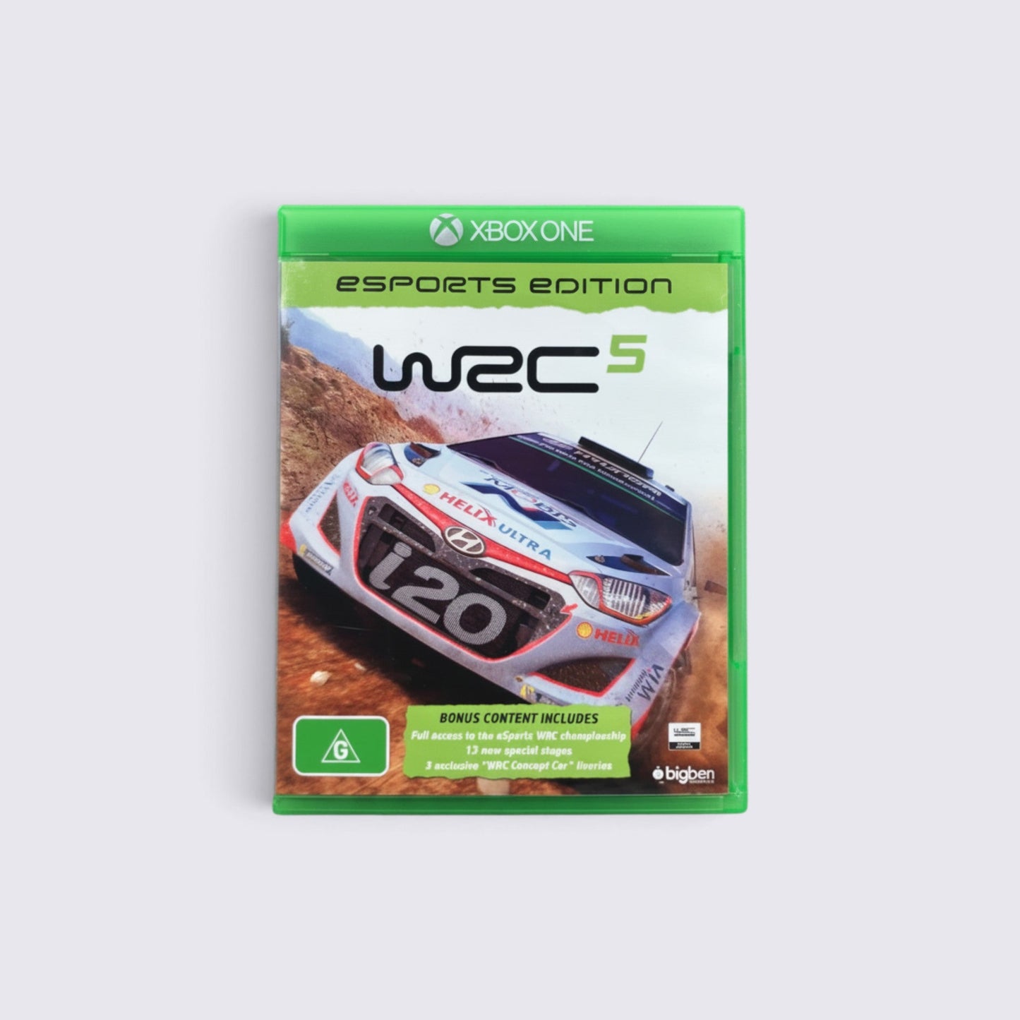 MrPixel WRC 5 eSports Edition Xbox One game case featuring a rally car on a dirt track