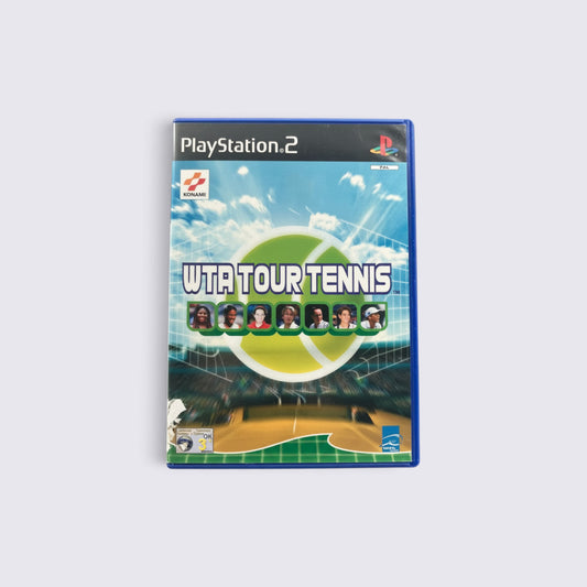 MrPixel WTA Tour Tennis game case for PlayStation 2 featuring professional tennis players on the cover