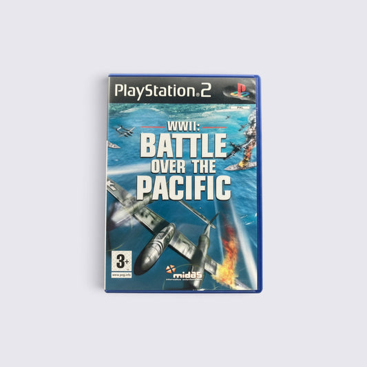 MrPixel WW2: Battle Over the Pacific PlayStation 2 game case featuring aerial combat artwork over the ocean.