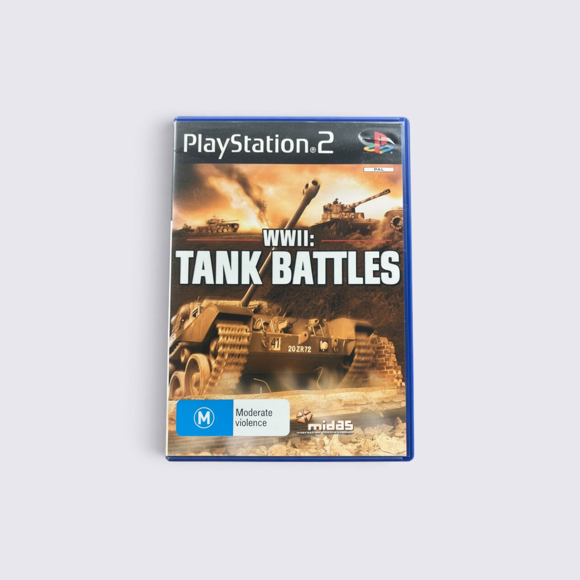 MrPixel WW2: Tank Battles PlayStation 2 game case featuring a tank combat scene on the cover art.