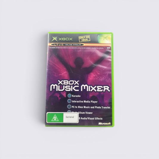MrPixel Xbox Music Mixer software case for original Xbox console featuring karaoke and media player functions