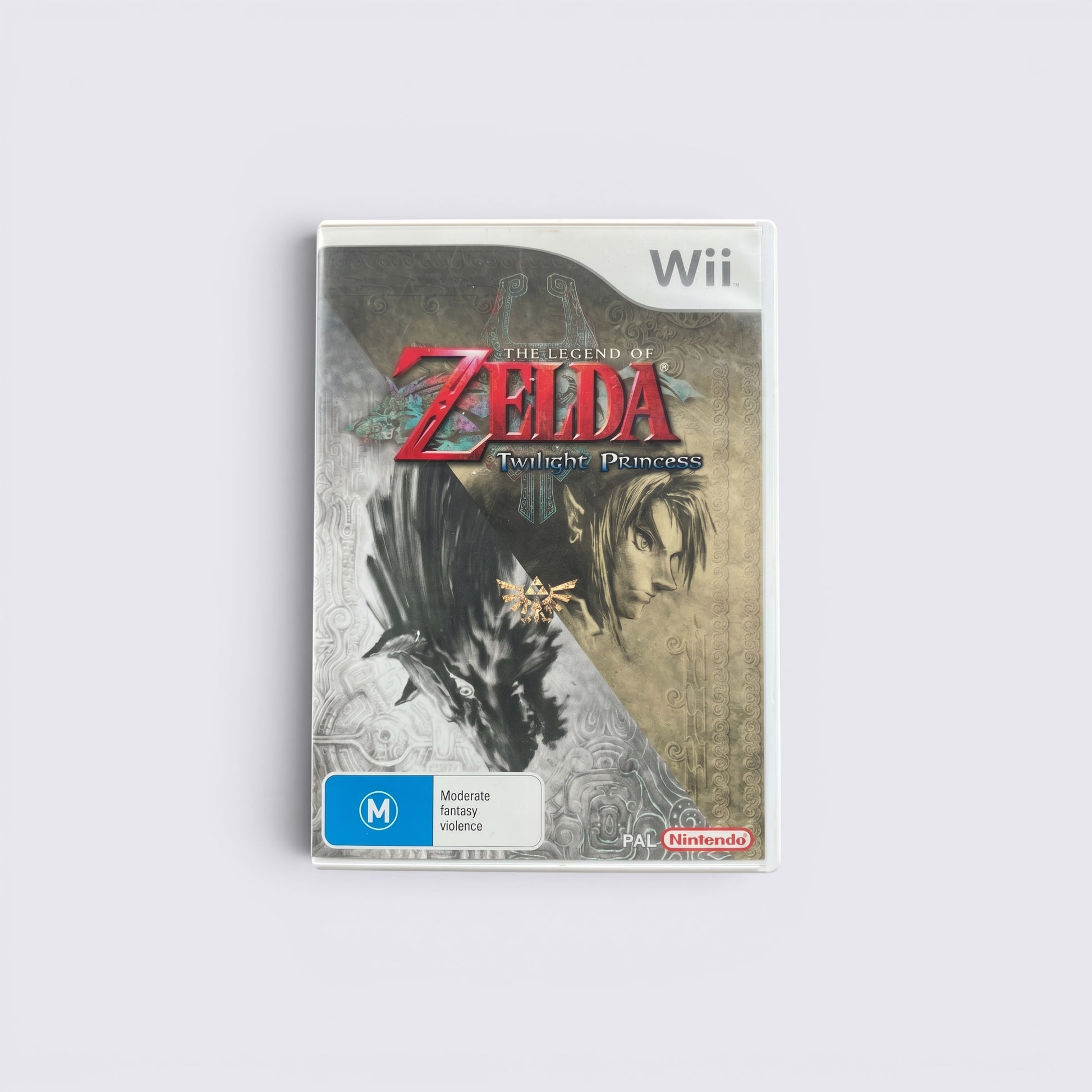 MrPixel The Legend of Zelda: Twilight Princess Wii game case featuring Link and Wolf Link artwork.