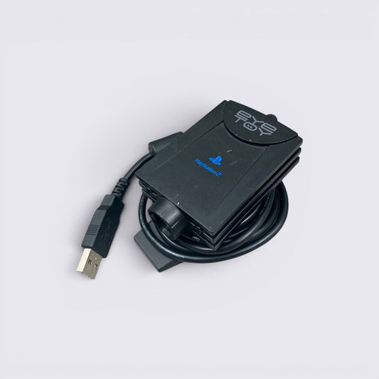 MrPixel PlayStation 2 EyeToy V1 USB motion-sensing camera in black with integrated cable on a white background